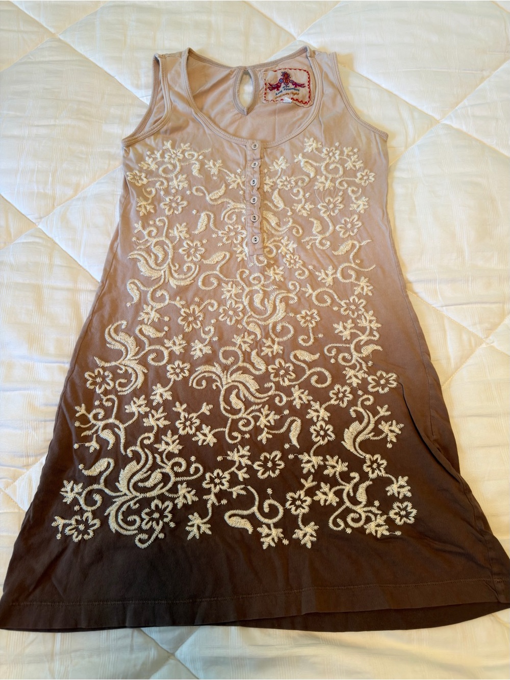 Johnny Was Embroidered Ombre Sleeveless Dress